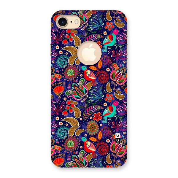 Floral Seamless Pattern Spring Flowers Back Case for iPhone 7 Logo Cut