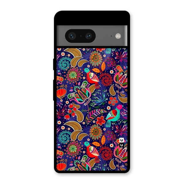 Floral Seamless Pattern Spring Flowers Glass Back Case for Google Pixel 7