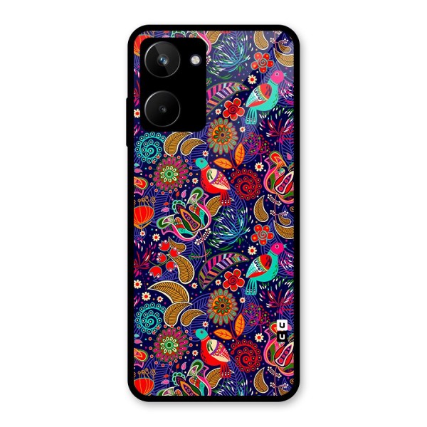 Floral Seamless Pattern Spring Flowers Glass Back Case for Realme 10