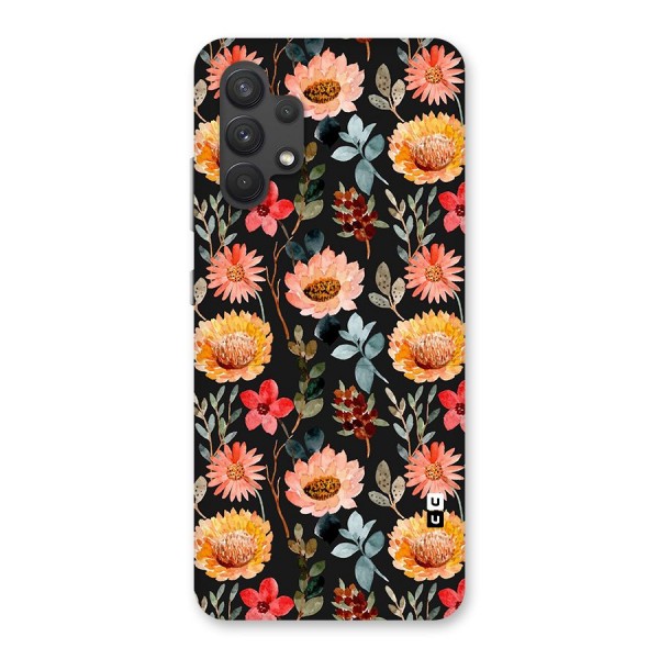 Florals Wonderful Pattern Glass Back Case for Galaxy A32