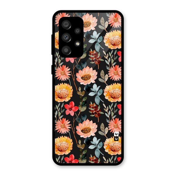 Florals Wonderful Pattern Glass Back Case for Galaxy A32