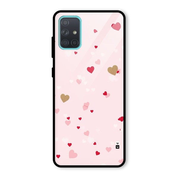 Flying Hearts Glass Back Case for Galaxy A71