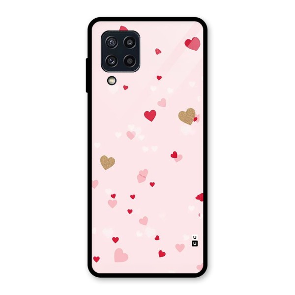 Flying Hearts Glass Back Case for Galaxy M32