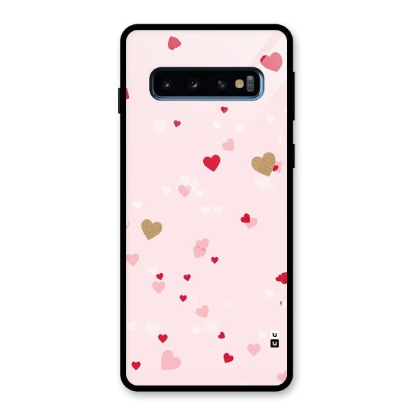 Flying Hearts Glass Back Case for Galaxy S10
