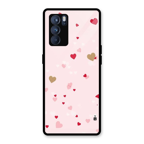 Flying Hearts Glass Back Case for Oppo Reno6 Pro 5G