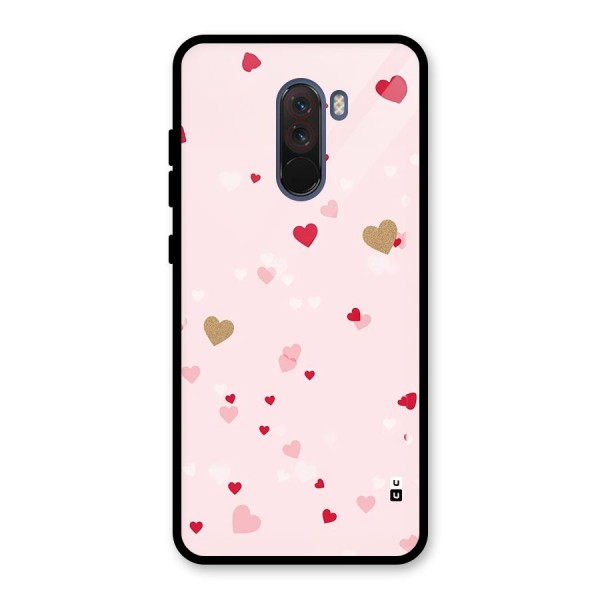 Flying Hearts Glass Back Case for Poco F1