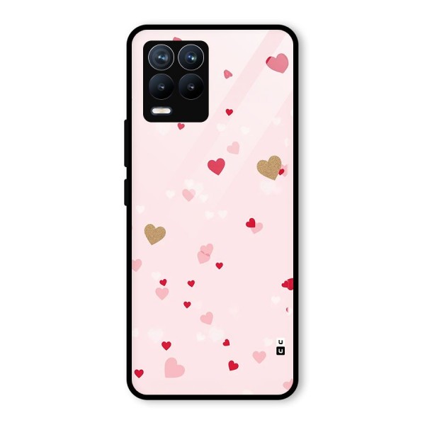 Flying Hearts Glass Back Case for Realme 8 Pro