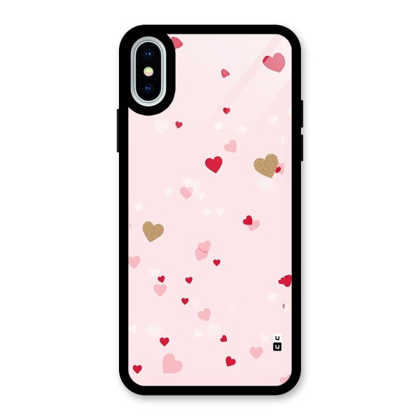 Flying Hearts Glass Back Case for iPhone X