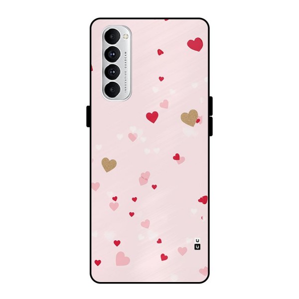 Flying Hearts Metal Back Case for Oppo Reno4 Pro