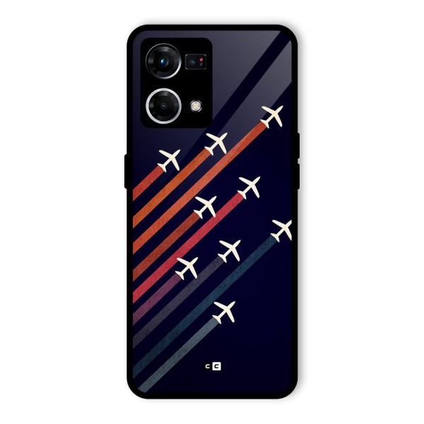 Flying Planes Glass Back Case for Oppo F21 Pro 4G