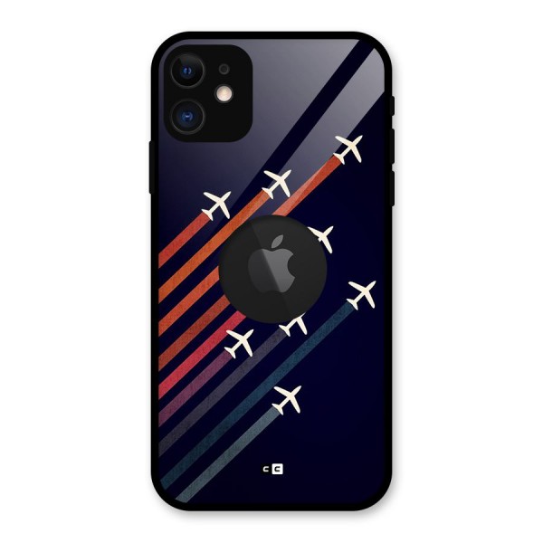 Flying Planes Glass Back Case for iPhone 11 Logo Cut
