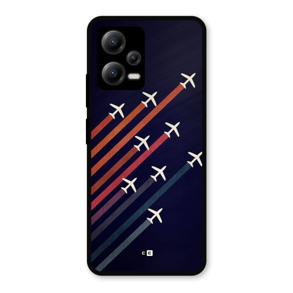 Flying Planes Metal Back Case for Poco X5