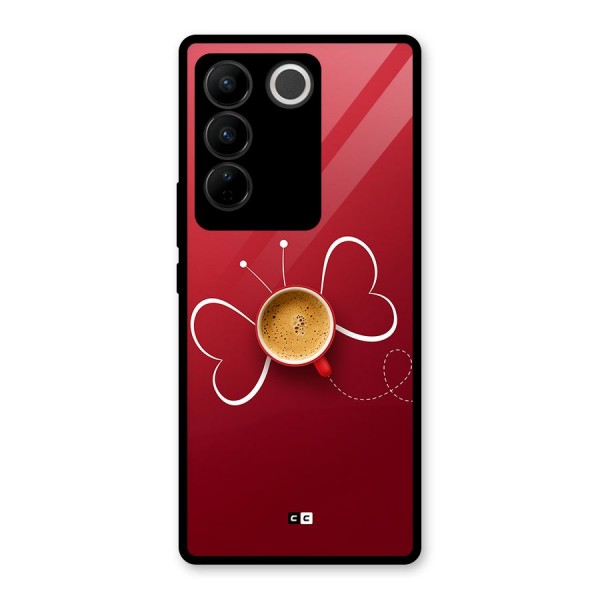 Flying Tea Glass Back Case for Vivo V27