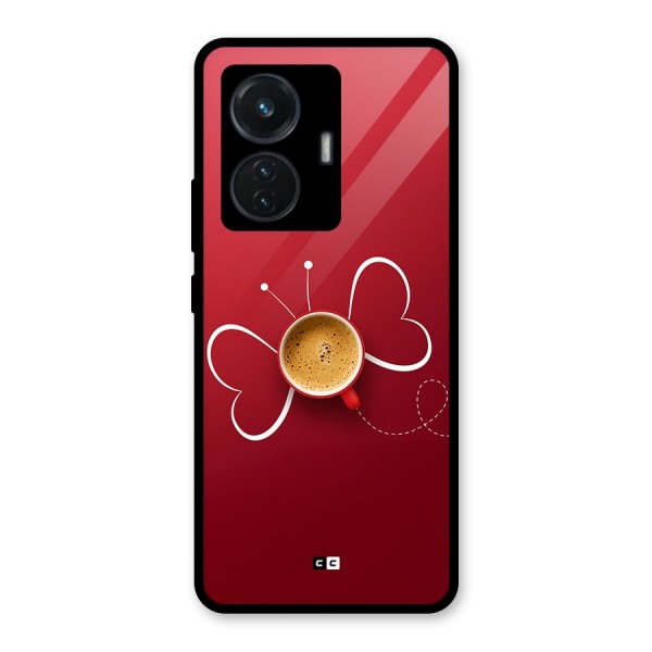 Flying Tea Glass Back Case for iQOO Z6 44W
