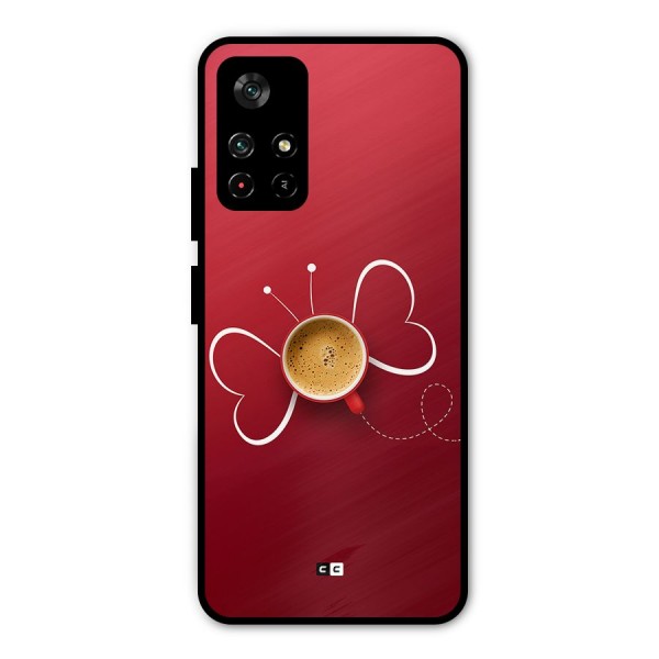 Flying Tea Metal Back Case for Poco M4 Pro 5G