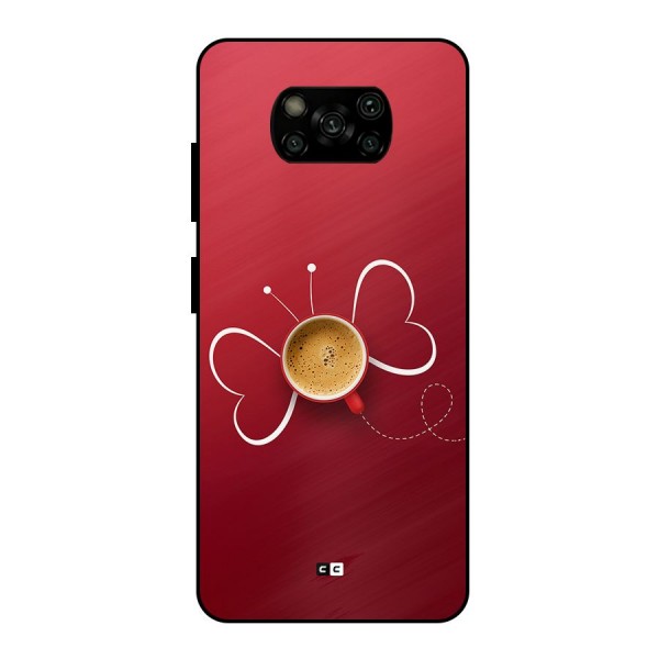 Flying Tea Metal Back Case for Poco X3