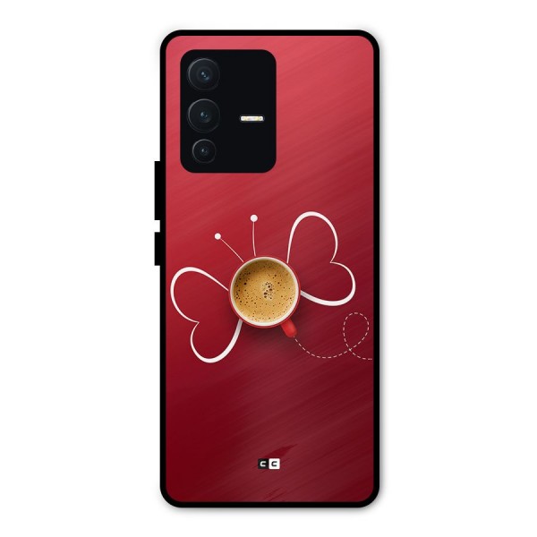 Flying Tea Metal Back Case for Vivo V23 Pro