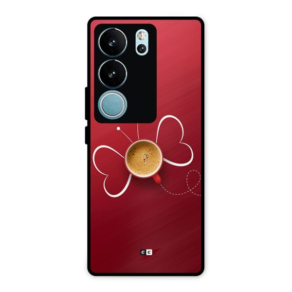 Flying Tea Metal Back Case for Vivo V29