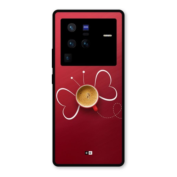 Flying Tea Metal Back Case for Vivo X80 Pro