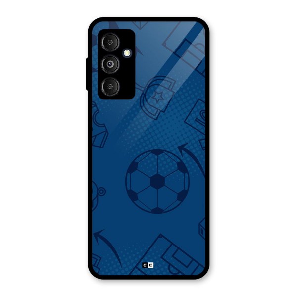 Football Texture Glass Back Case for Galaxy M14 5G
