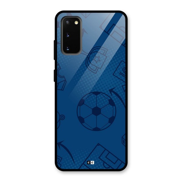 Football Texture Glass Back Case for Galaxy S20