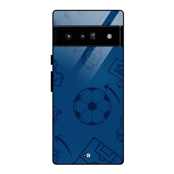 Football Texture Glass Back Case for Google Pixel 6 Pro