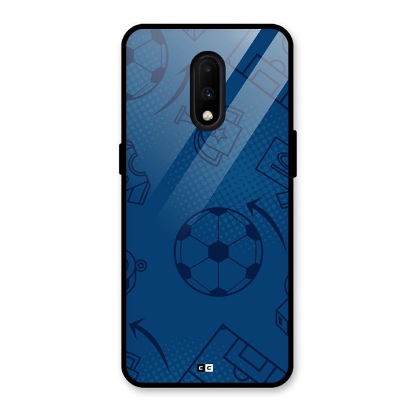 Football Texture Glass Back Case for OnePlus 7