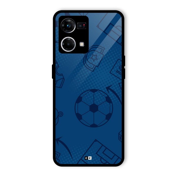 Football Texture Glass Back Case for Oppo F21s Pro 4G
