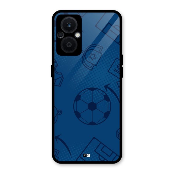 Football Texture Glass Back Case for Oppo F21s Pro 5G
