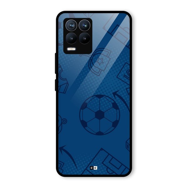 Football Texture Glass Back Case for Realme 8 Pro