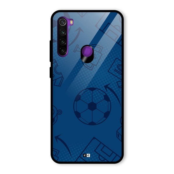 Football Texture Glass Back Case for Redmi Note 8