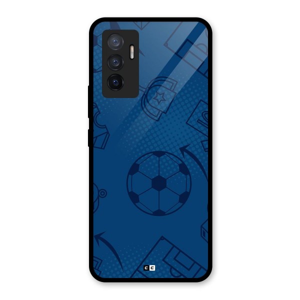 Football Texture Glass Back Case for Vivo V23e