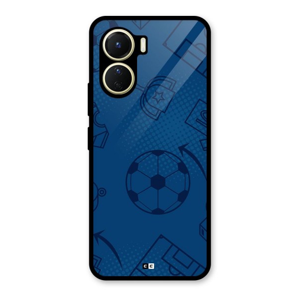 Football Texture Glass Back Case for Vivo Y16
