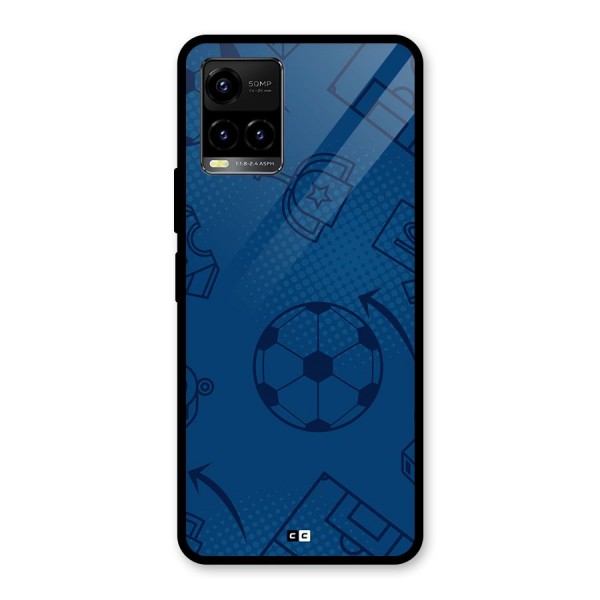 Football Texture Glass Back Case for Vivo Y33s