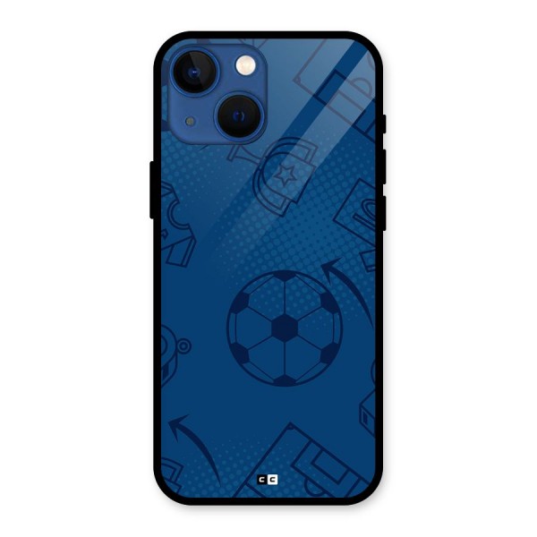 Football Texture Glass Back Case for iPhone 13 Mini