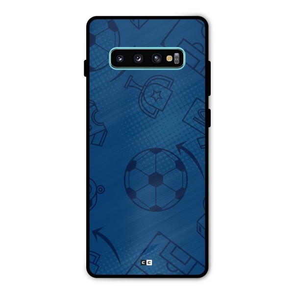 Football Texture Metal Back Case for Galaxy S10 Plus