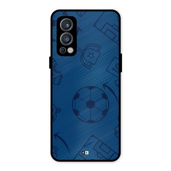 Football Texture Metal Back Case for OnePlus Nord 2 5G