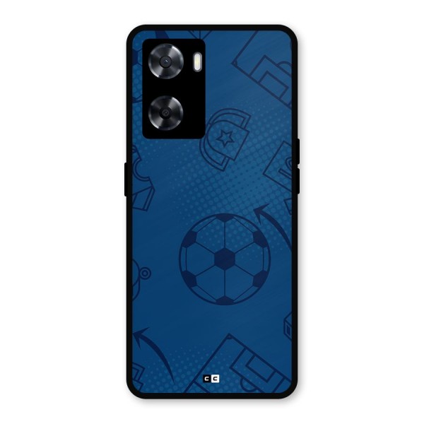 Football Texture Metal Back Case for Oppo A57 2022