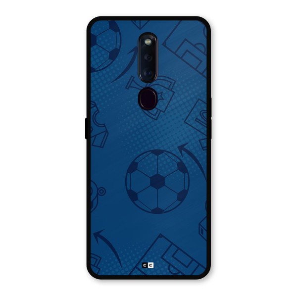 Football Texture Metal Back Case for Oppo F11 Pro
