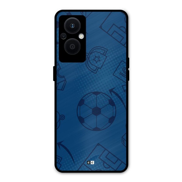 Football Texture Metal Back Case for Oppo F21s Pro 5G