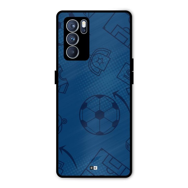 Football Texture Metal Back Case for Oppo Reno6 Pro 5G