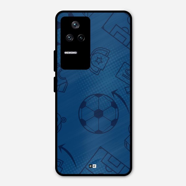 Football Texture Metal Back Case for Poco F4 5G