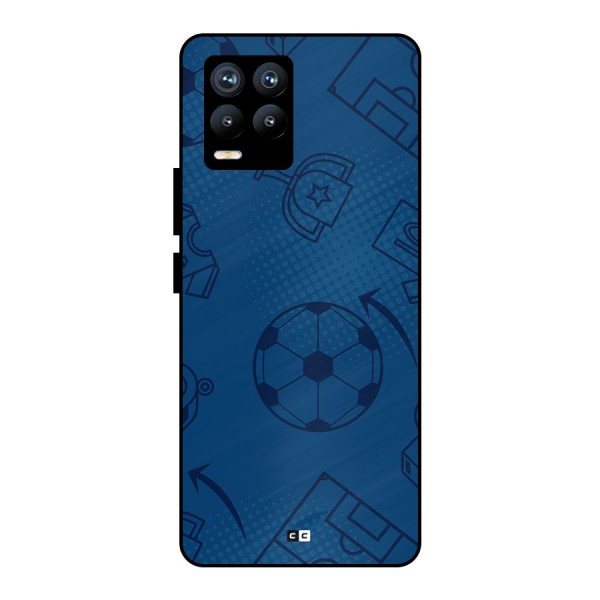 Football Texture Metal Back Case for Realme 8 Pro