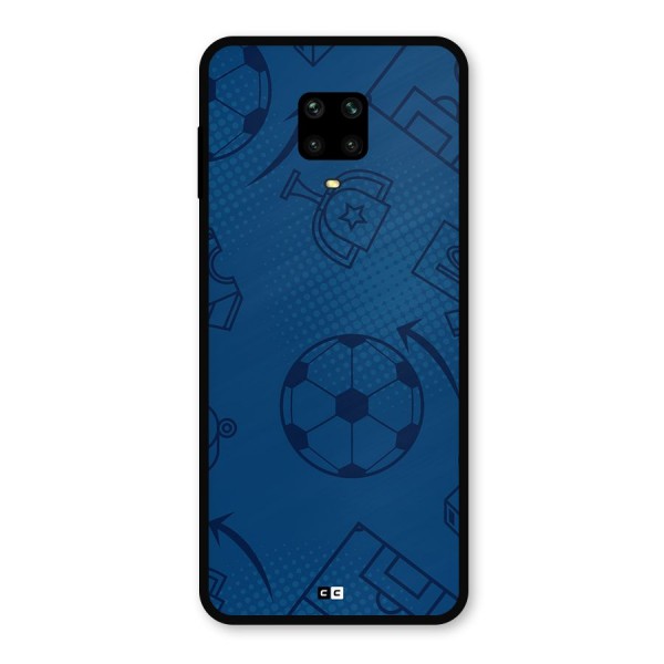 Football Texture Metal Back Case for Redmi Note 9 Pro Max