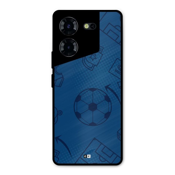 Football Texture Metal Back Case for Tecno Pova 5 Pro 5G