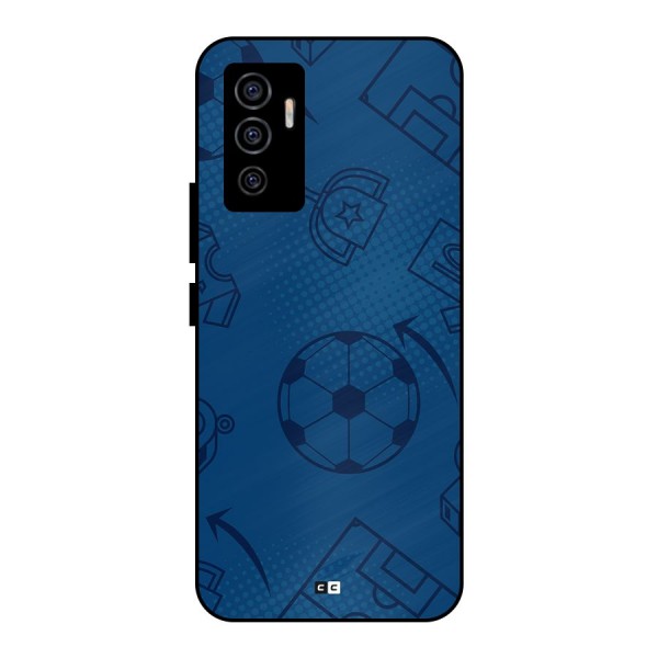 Football Texture Metal Back Case for Vivo V23e