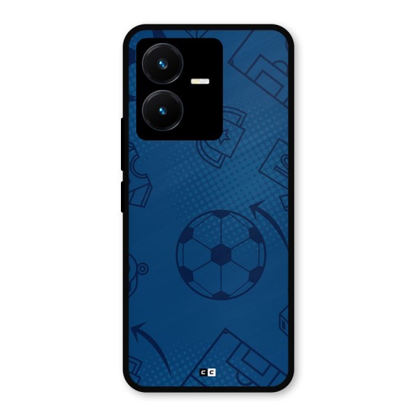 Football Texture Metal Back Case for Vivo Y22