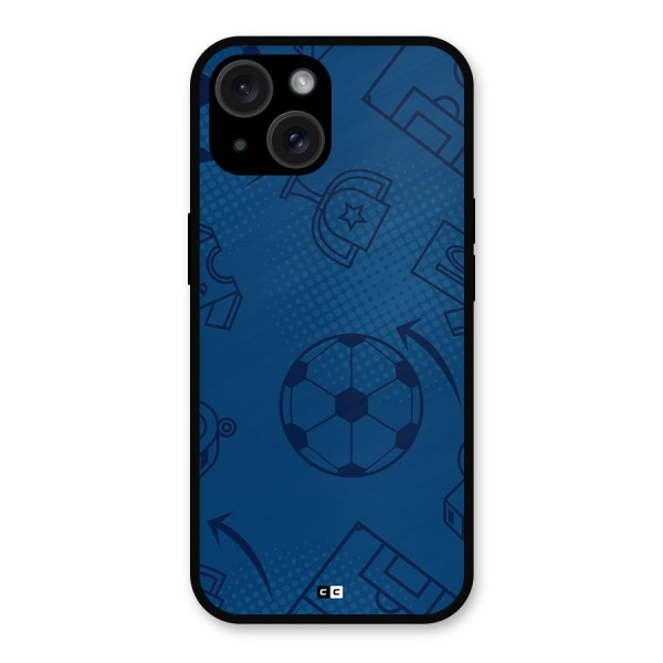 Football Texture Metal Back Case for iPhone 15