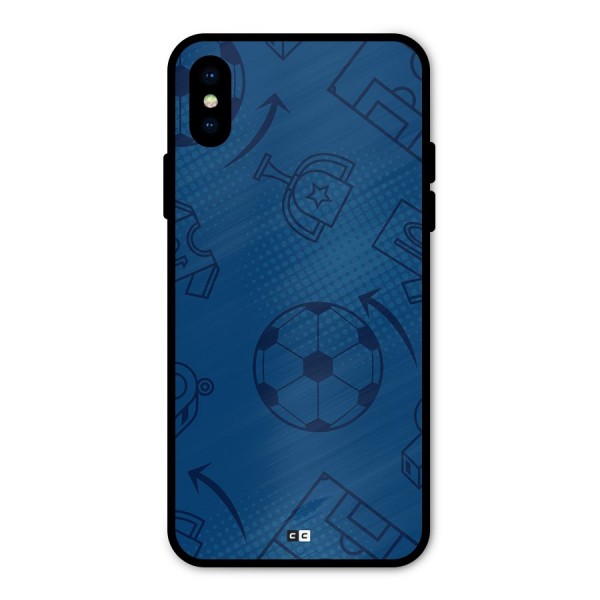 Football Texture Metal Back Case for iPhone X