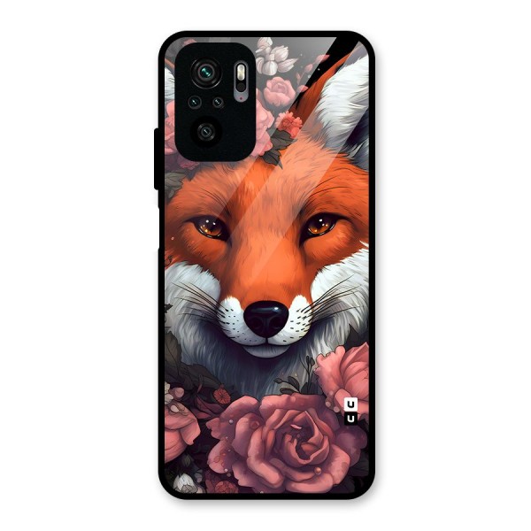 Fox and Roses Glass Back Case for Redmi Note 10S